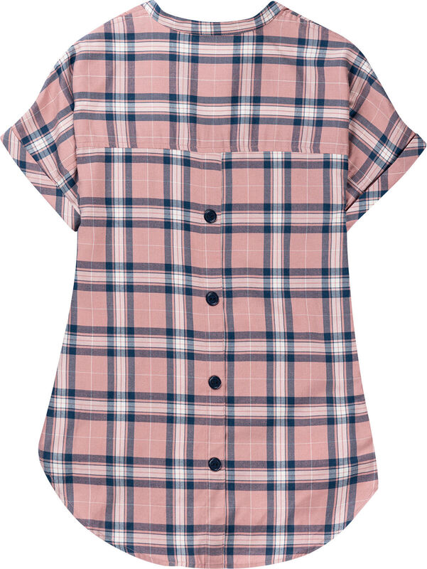 Women's Short Sleeve Popover Casual Plaid Shirt image number 1