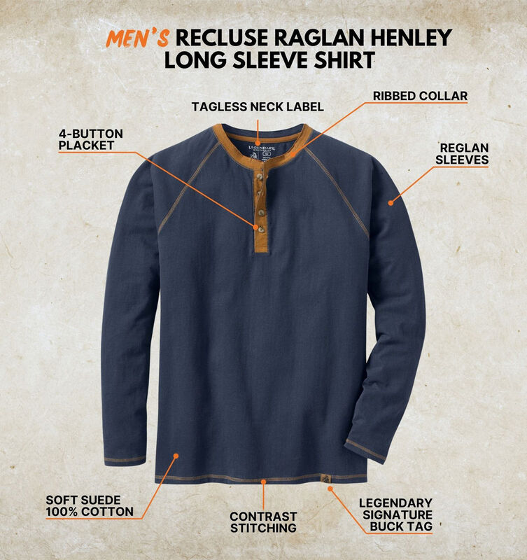 Men's Recluse Raglan Henley Long Sleeve Shirt image number 2