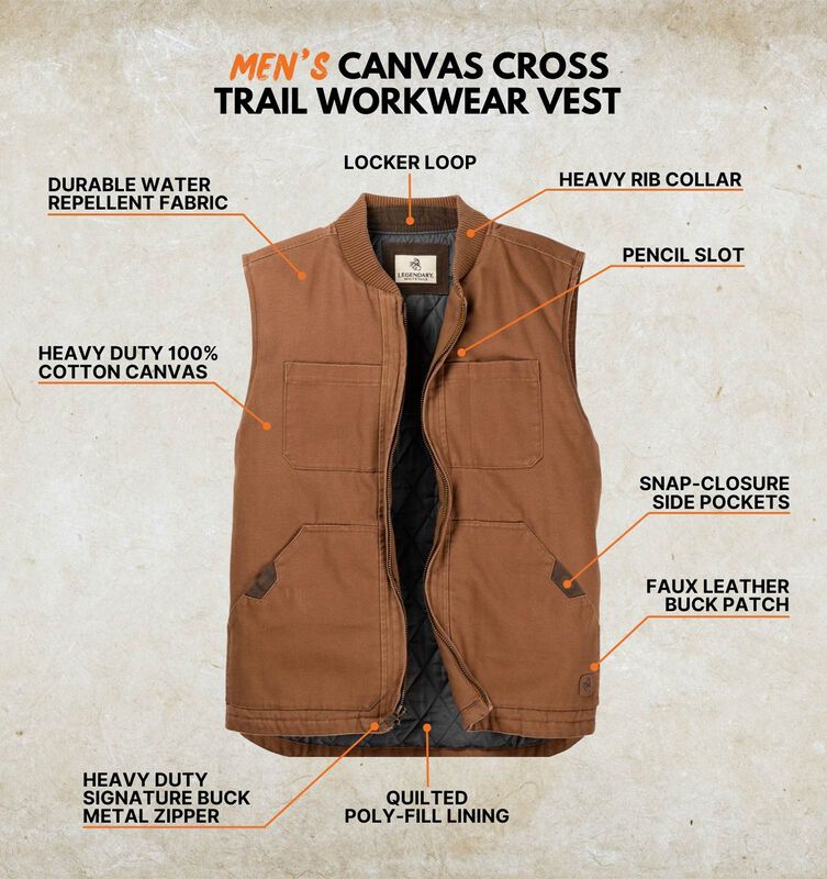 Men's Canvas Cross Trail Workwear Vest image number 2