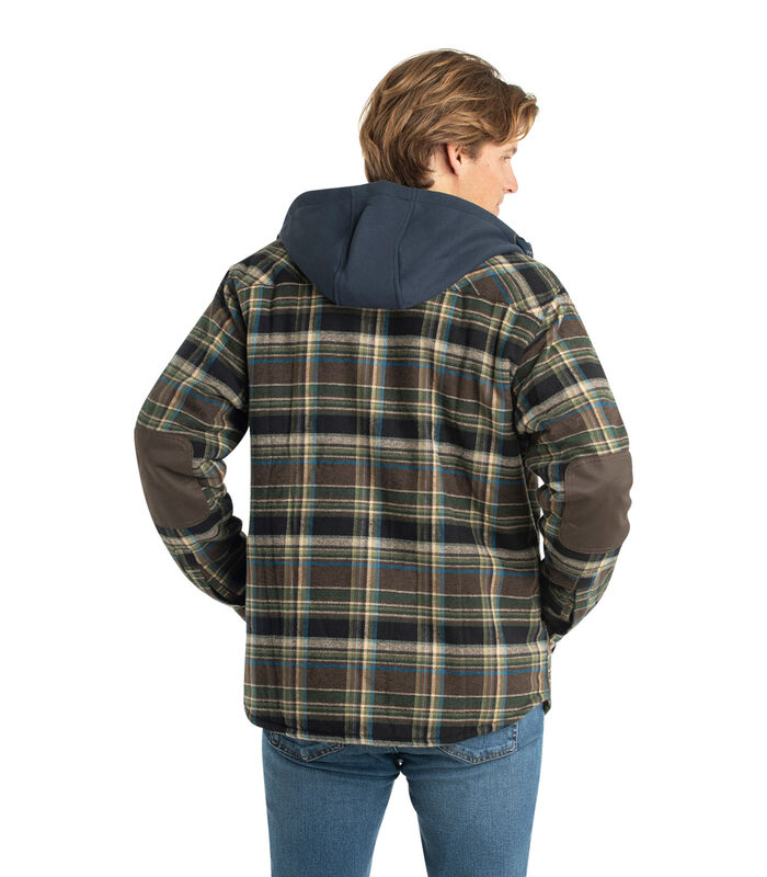 Men's Camp Night Berber Lined Hooded Flannel Shirt Jacket image number 4