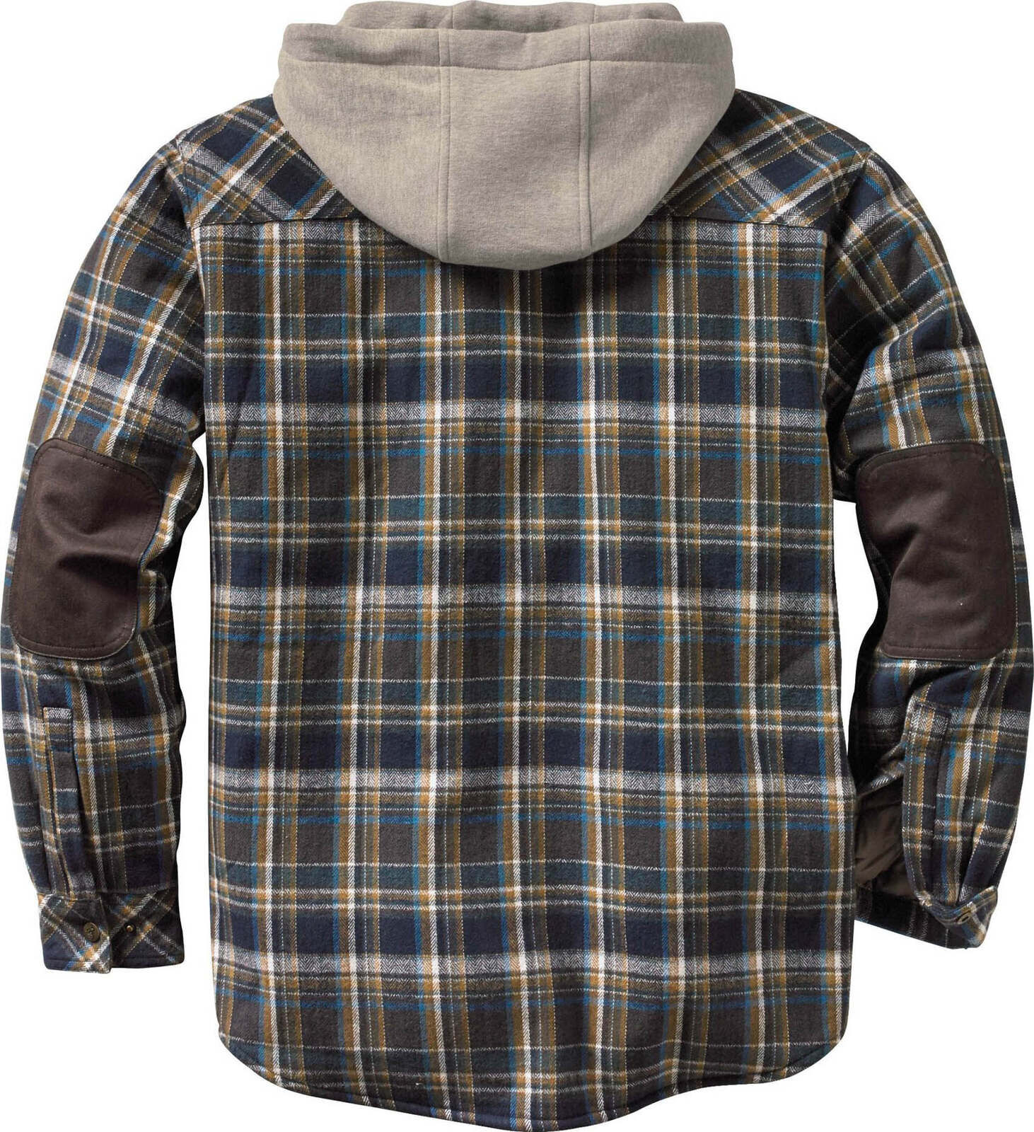 Men's Berber-Lined Hooded Flannel Shirt Jacket | Insulated