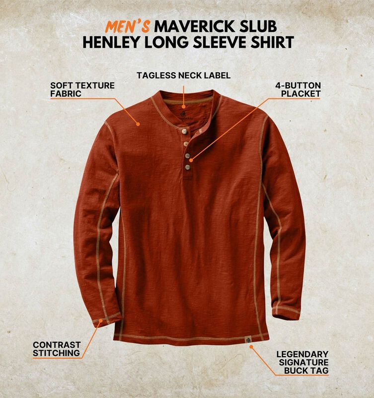 Men's Maverick Slub Henley Long Sleeve Shirt image number 2