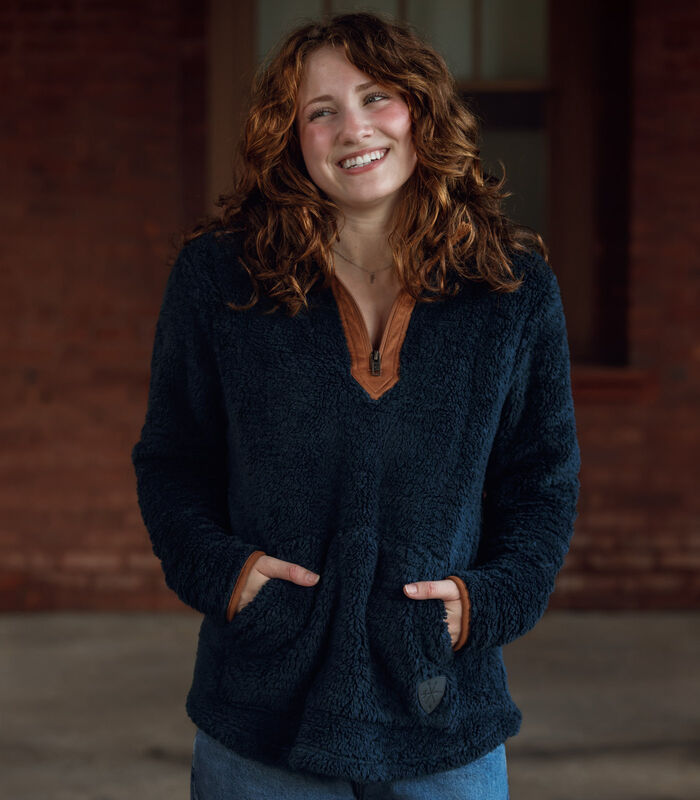 Women's Fuzzy Hide Fleece Pullover image number 6