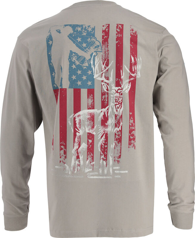 Men's Flag Stag LS T Shirt Made in the USA image number 0