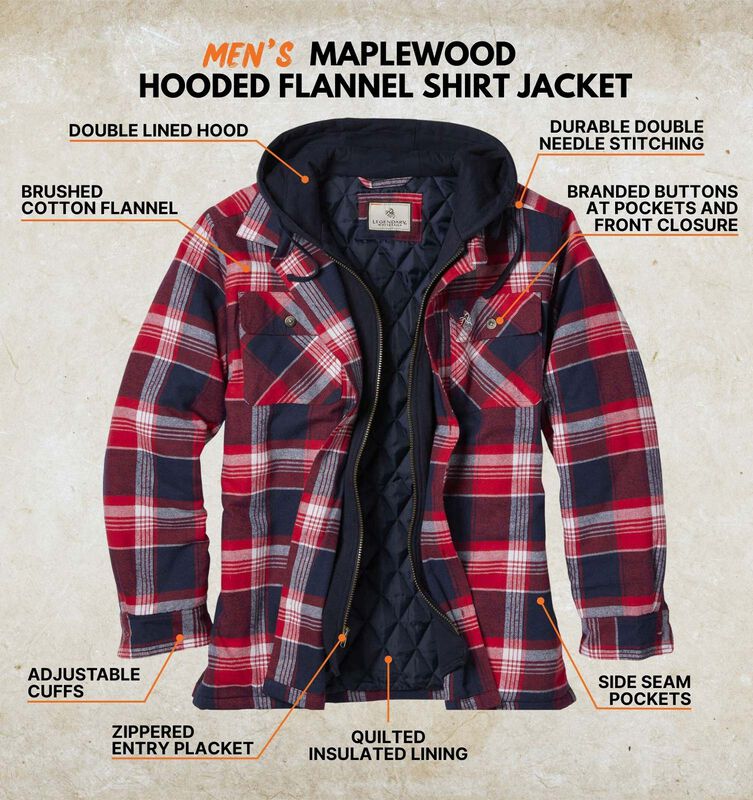Men's Maplewood Hooded Flannel Shirt Jacket image number 2