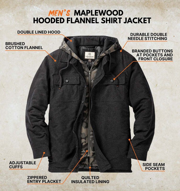 Men's Maplewood Hooded Flannel Shirt Jacket image number 2