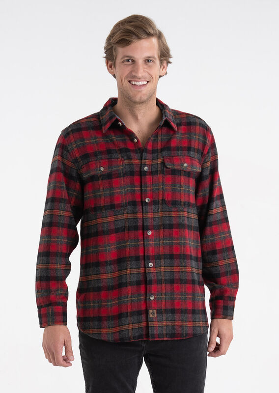 Brawny Plaid Long Sleeve Flannel Button Up Shirt image number 3