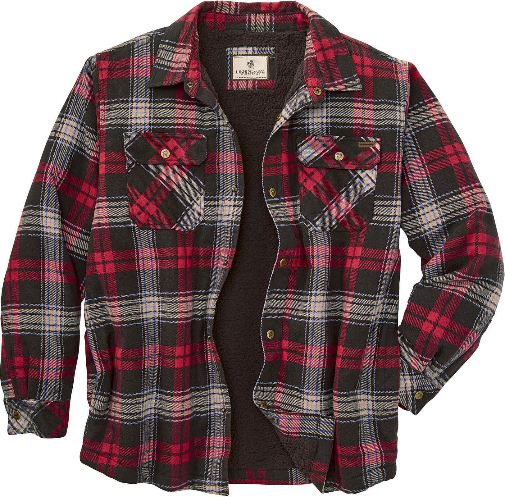 Men's Deer Camp Berber Lined Flannel Shirt Jacket | Warm Shacket