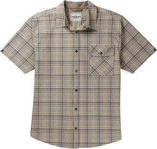 Men's Textured Stretch Woven Plaid Short Sleeve Shirt