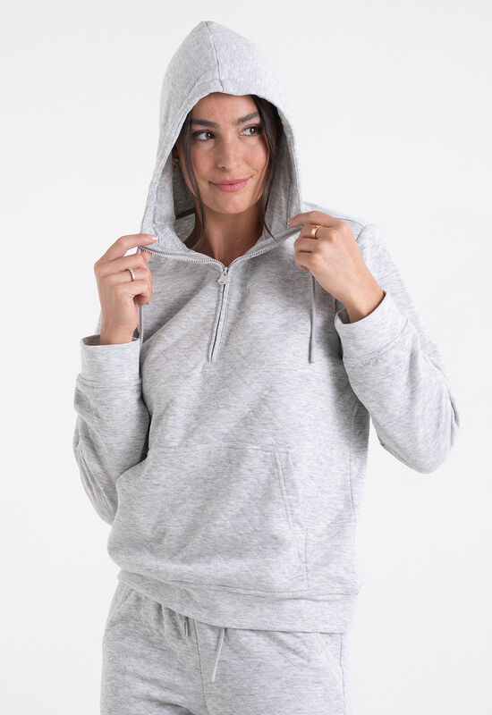 Women's Half Zip Performance Quilted Comfort Hoodie image number 3