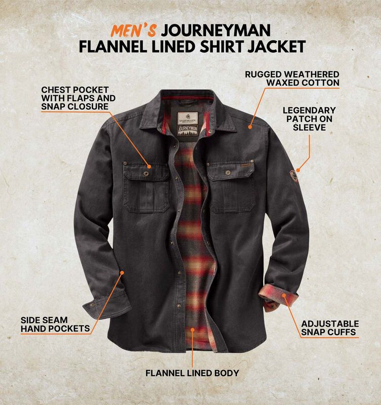 Men's Journeyman Flannel Lined Shirt Jacket image number 5