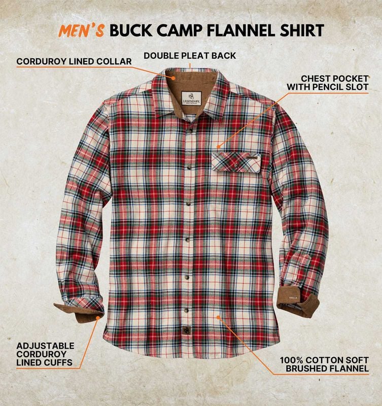 Men's Buck Camp Flannel Shirt image number 4