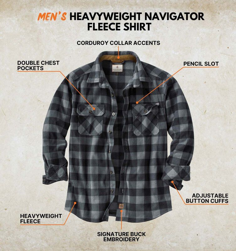 Men's Heavyweight Navigator Fleece Shirt image number 2
