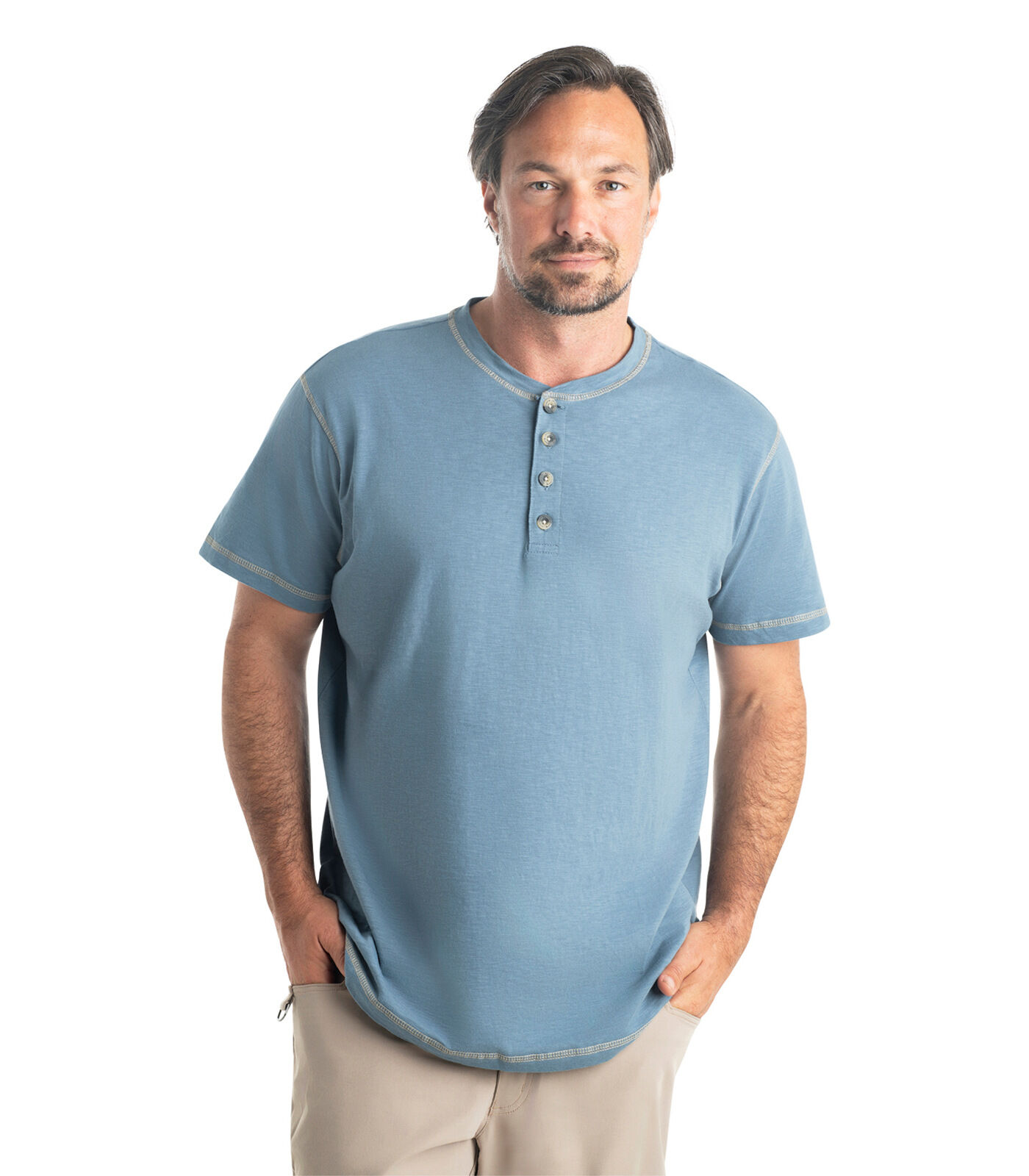 Men's Maverick Slub Henley Short Sleeve Shirt