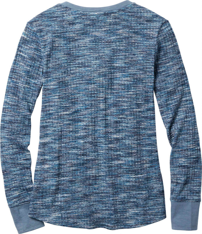 Women's Space Dye Knit Fashion Henley image number 1