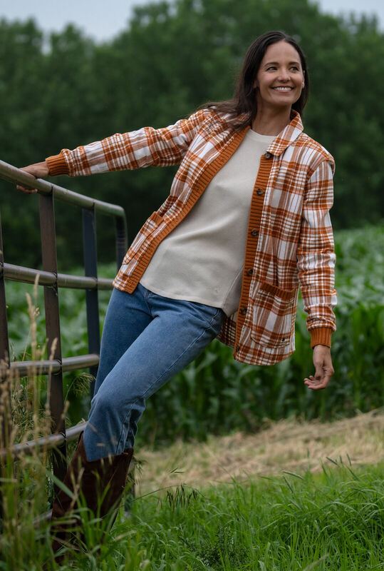 Women's Heritage Flannel Cardigan image number 4