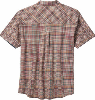 Men's Textured Stretch Woven Plaid Short Sleeve Shirt