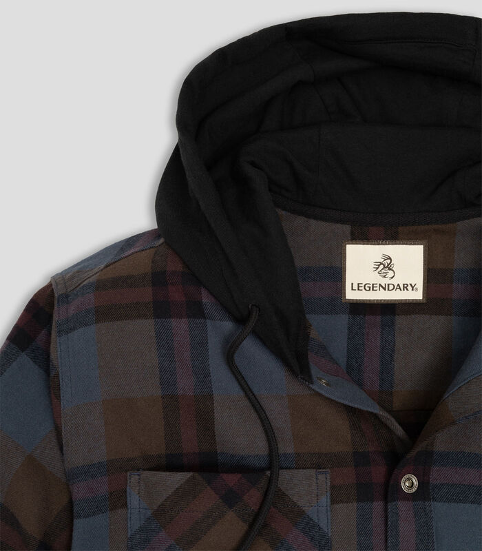 Men's Lumber Joe Flannel Hooded Long Sleeve Snap Shirt image number 3