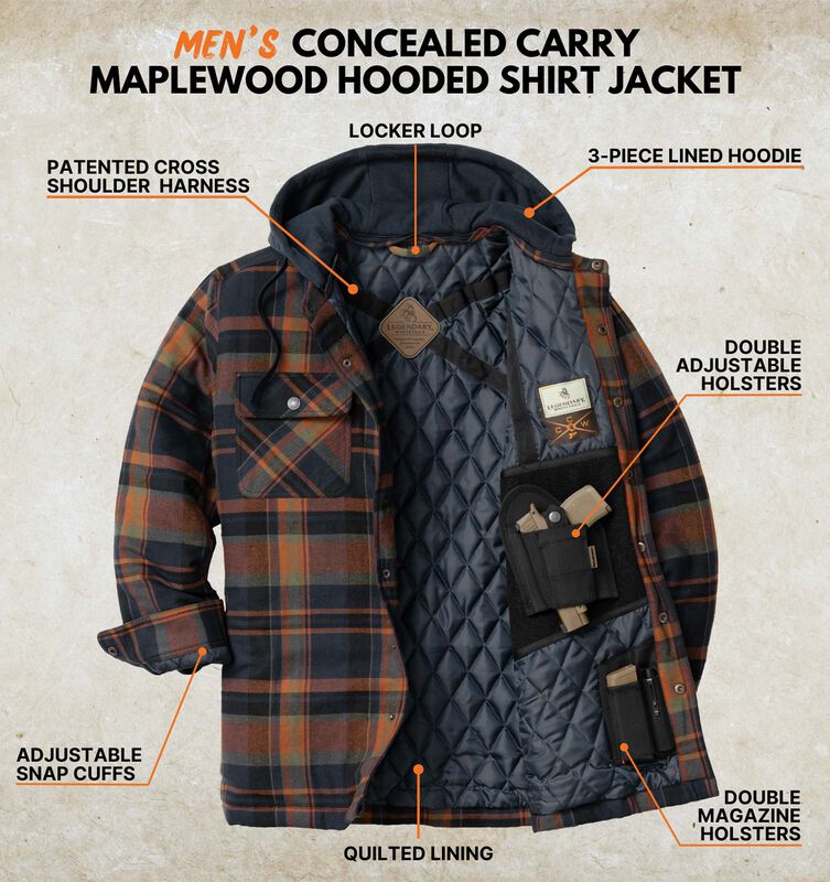 Men's Concealed Carry Maplewood Hooded Shirt Jacket image number 2
