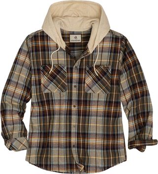 Men's Lumber Joe Flannel Hooded Long Sleeve Snap Shirt
