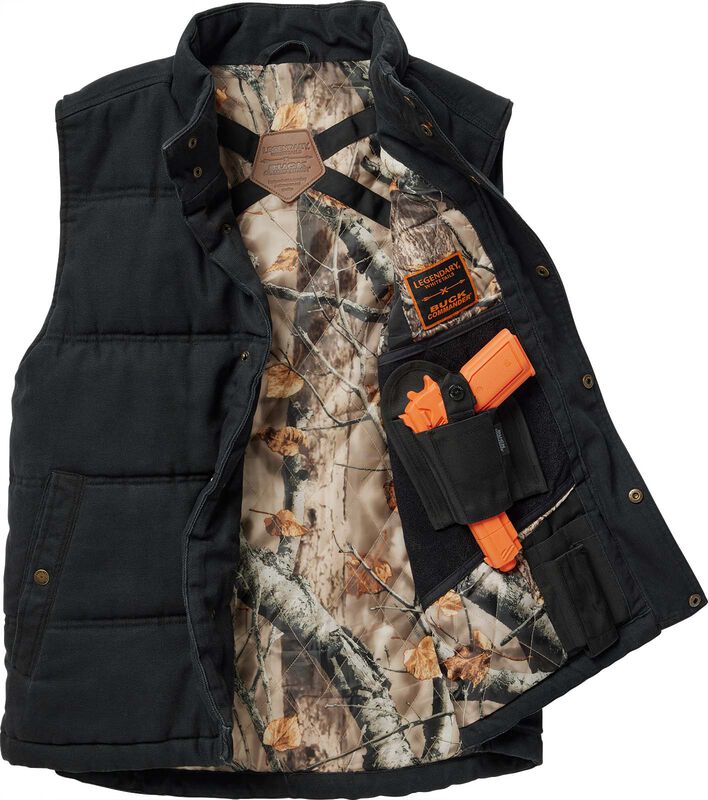 Men's Buck Commander Concealed Carry Cabin Creek Quilted Canvas Vest image number 0