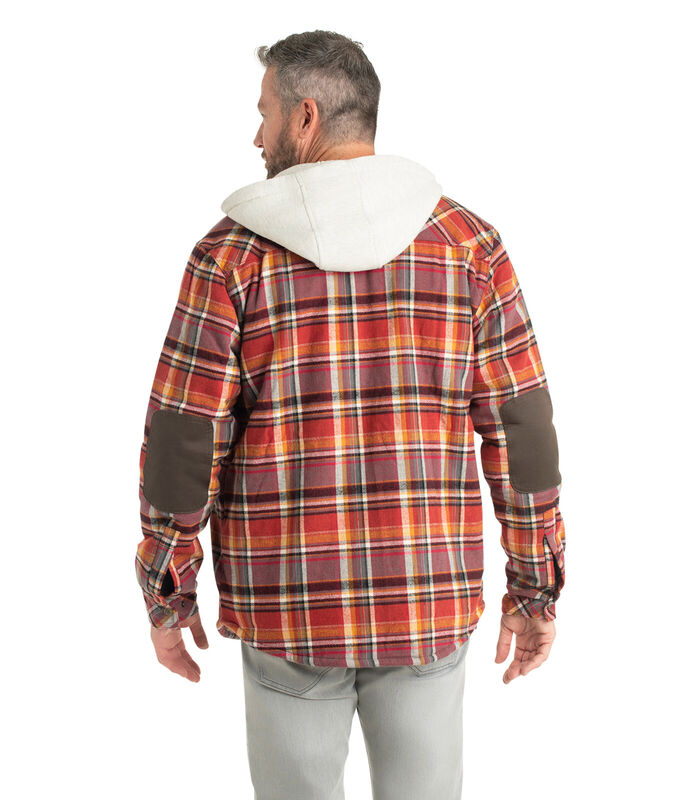 Men's Camp Night Berber Lined Hooded Flannel Shirt Jacket image number 3