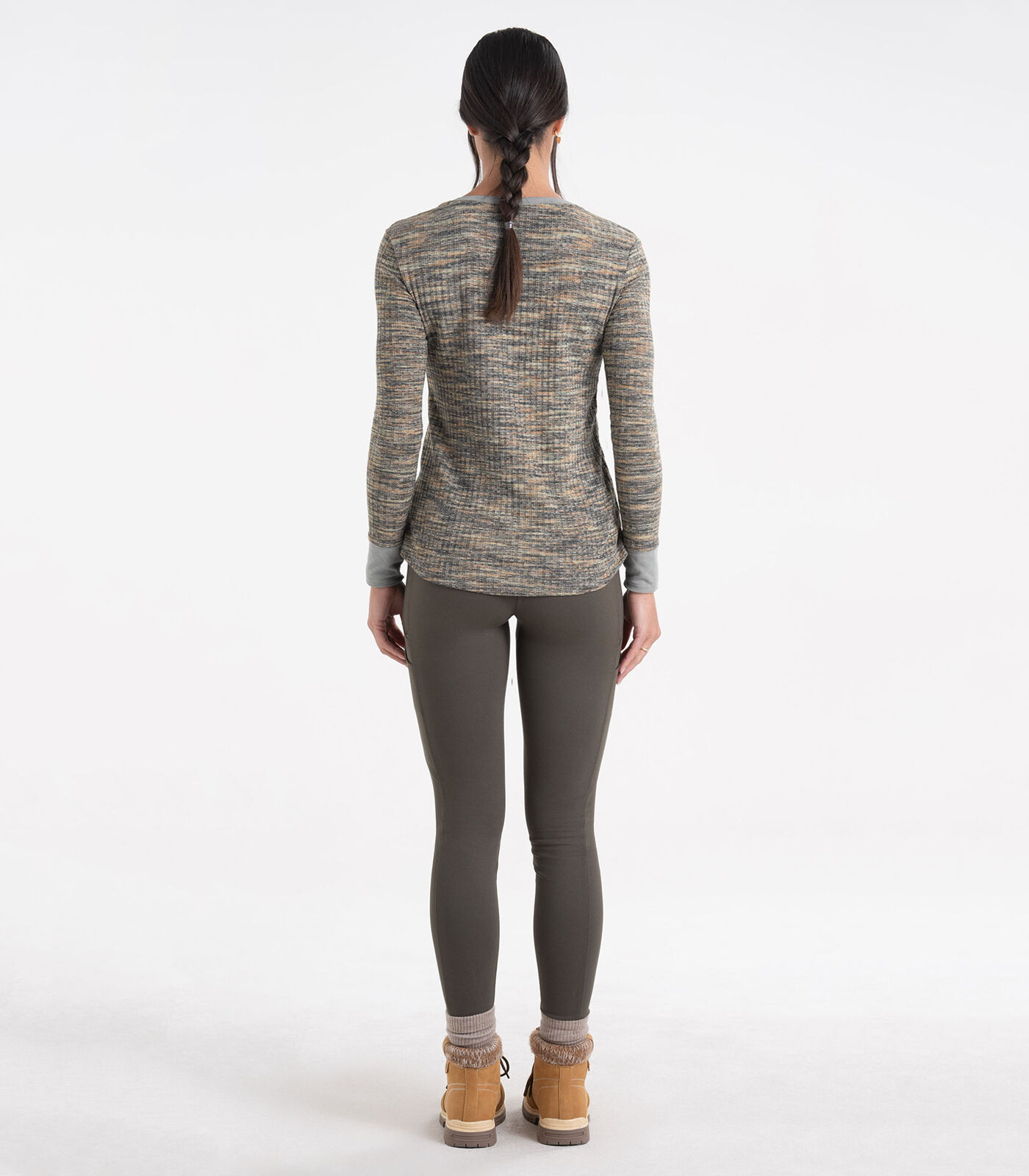 Women's Space Dye Knit Fashion Henley