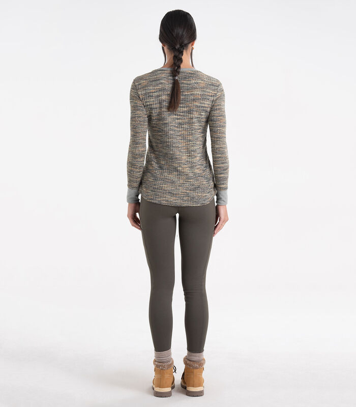 Women's Space Dye Knit Fashion Henley image number 3