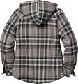 Women's Snap Front Open Country Sherpa Lined Hooded Shirt Jacket