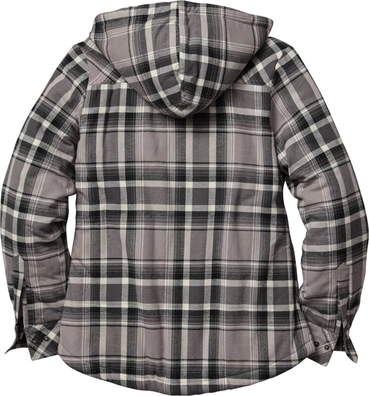 Women's Snap Front Open Country Sherpa Lined Hooded Shirt Jacket image number 1