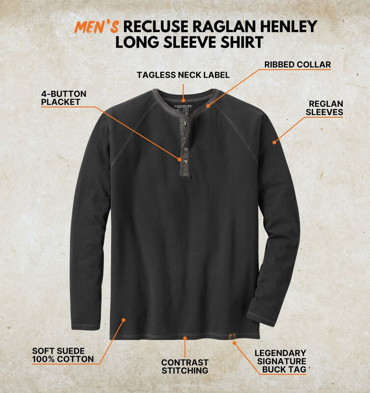 Men's Recluse Raglan Henley Long Sleeve Shirt image number 2