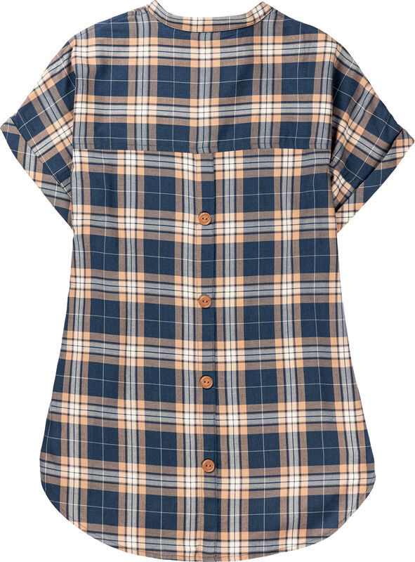 Women's Short Sleeve Popover Casual Plaid Shirt image number 1