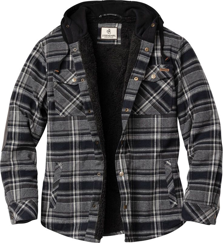 Men's Camp Night Berber Lined Hooded Flannel Shirt Jacket image number 0