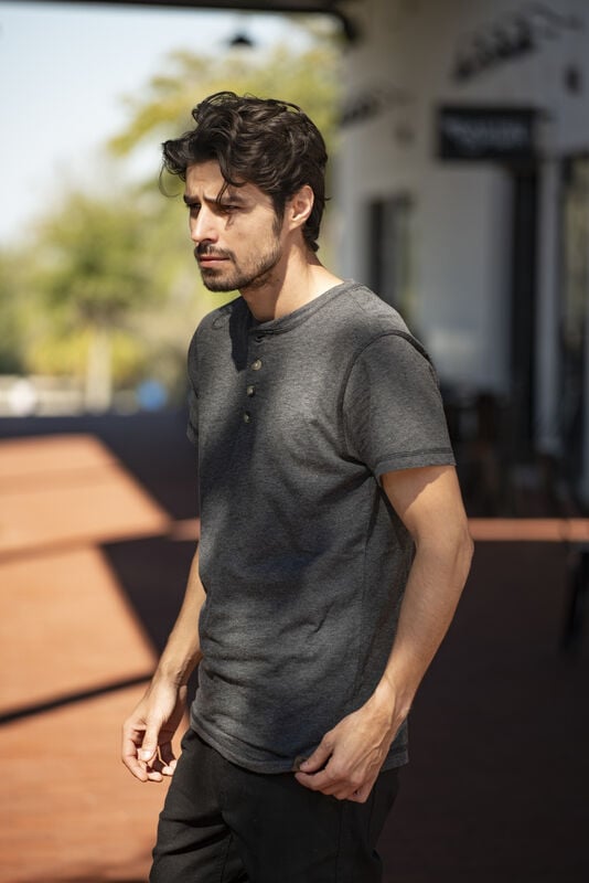 Men's Maverick Slub Henley Short Sleeve Shirt image number 2