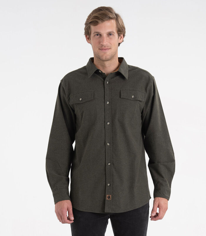 Men's Legendary Stretch Flannel Shirt Solid Heather image number 3