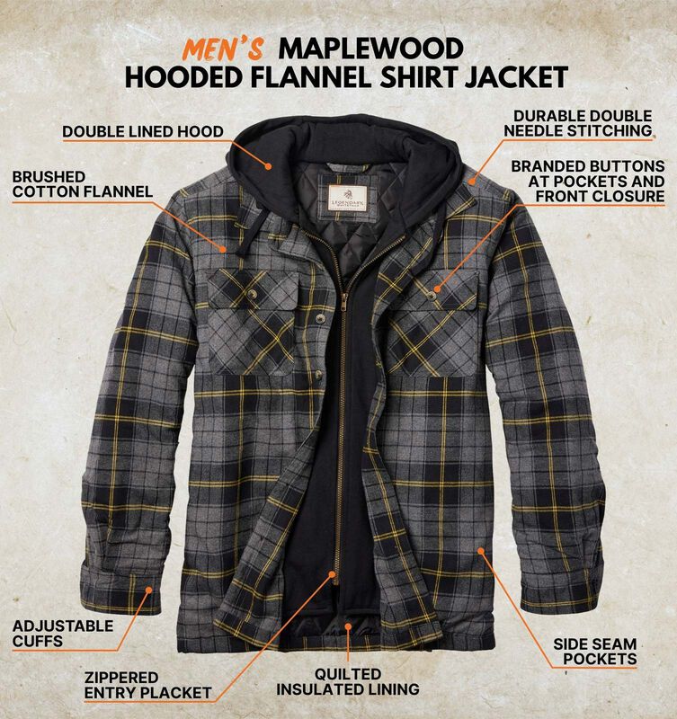 Men's Maplewood Hooded Flannel Shirt Jacket image number 2