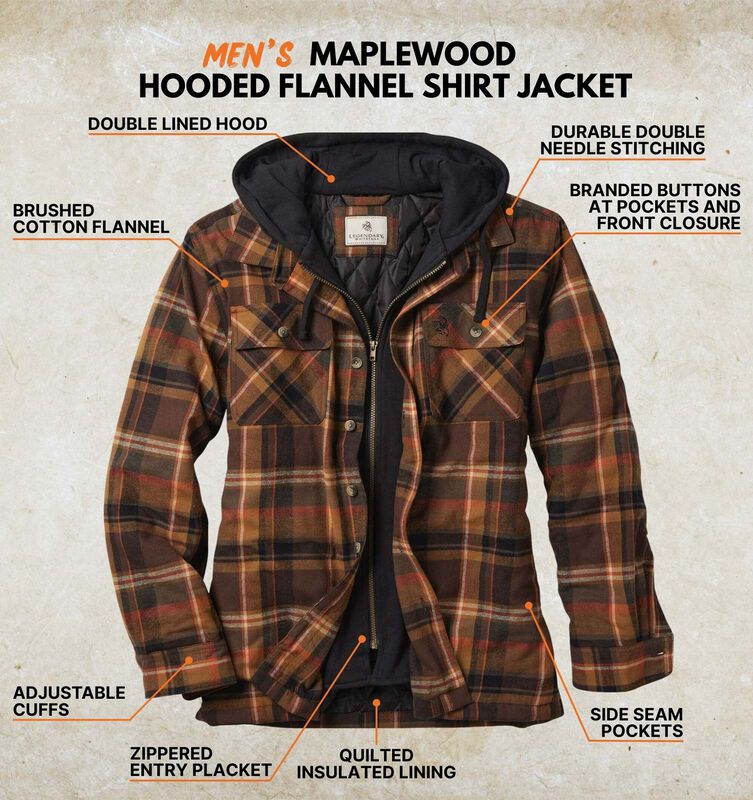 Men's Maplewood Hooded Flannel Shirt Jacket image number 2