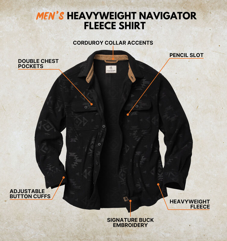 Men's Heavyweight Navigator Fleece Shirt image number 2