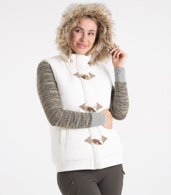 Women's Quilted Toggle Hooded Puffer Vest image number 4