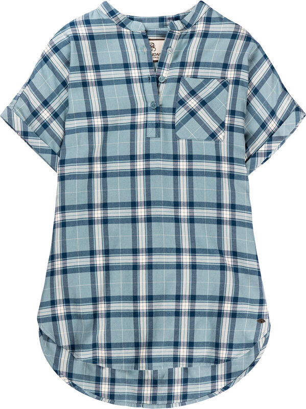 Women's Short Sleeve Popover Casual Plaid Shirt image number 0
