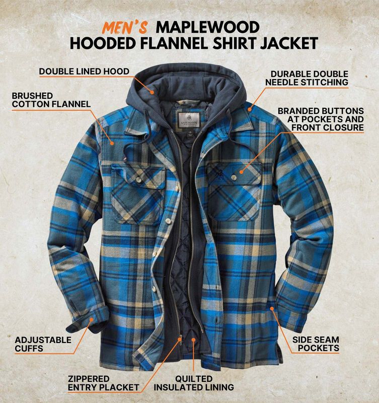 Men's Maplewood Hooded Flannel Shirt Jacket image number 2