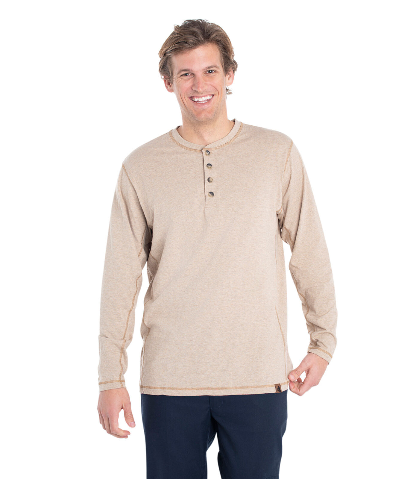 Men's Maverick Slub Henley Long Sleeve Shirt