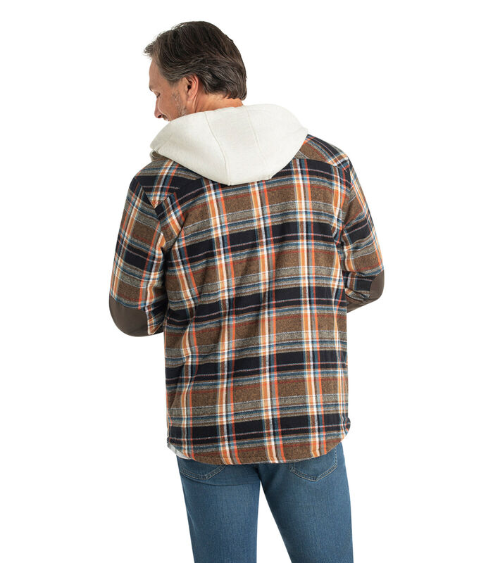 Men's Camp Night Berber Lined Hooded Flannel Shirt Jacket image number 4