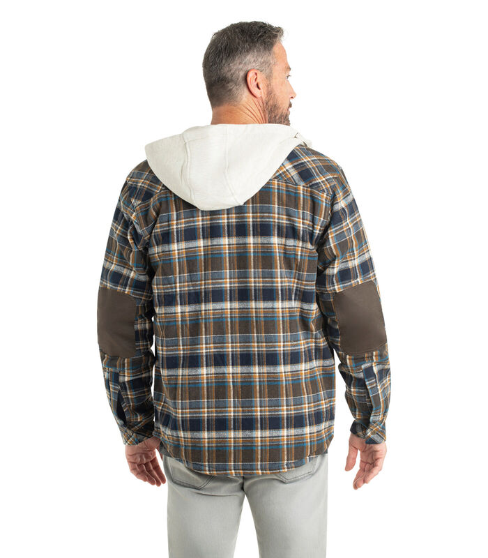 Men's Camp Night Berber Lined Hooded Flannel Shirt Jacket image number 4