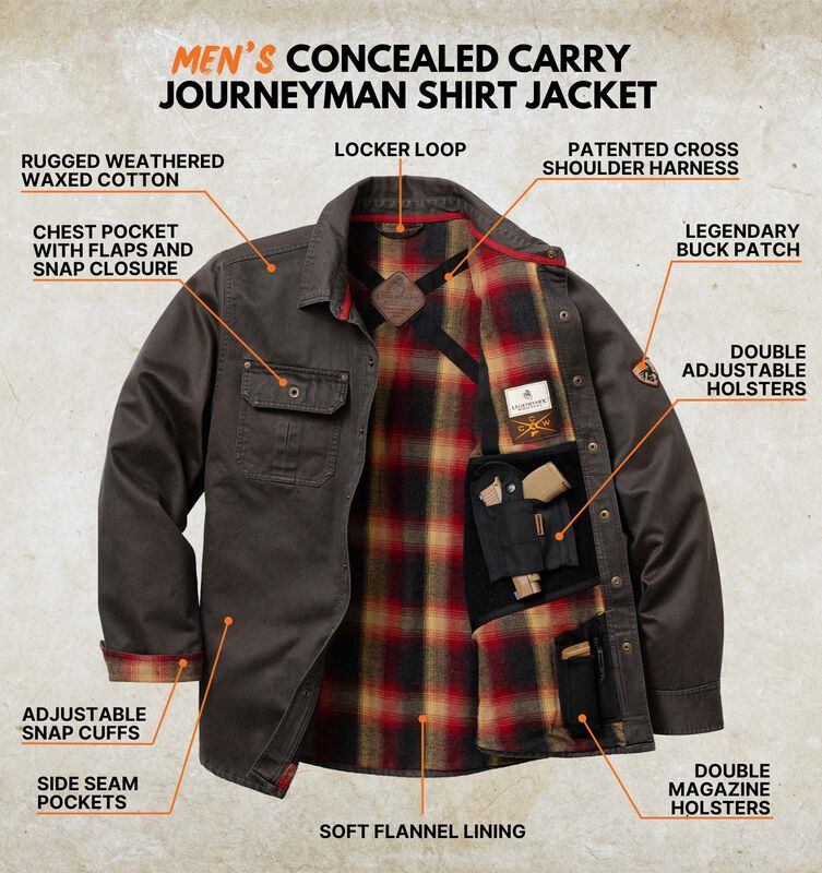 Men's Concealed Carry Journeyman Shirt Jacket image number 2