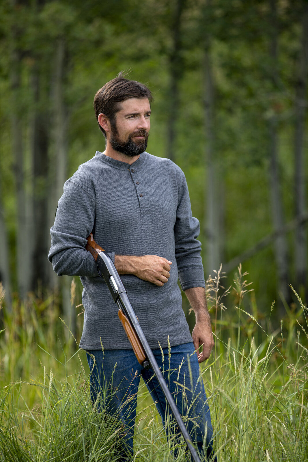 Men's Double Layer Thermal Henley Shirt | Cold-Weather Workwear