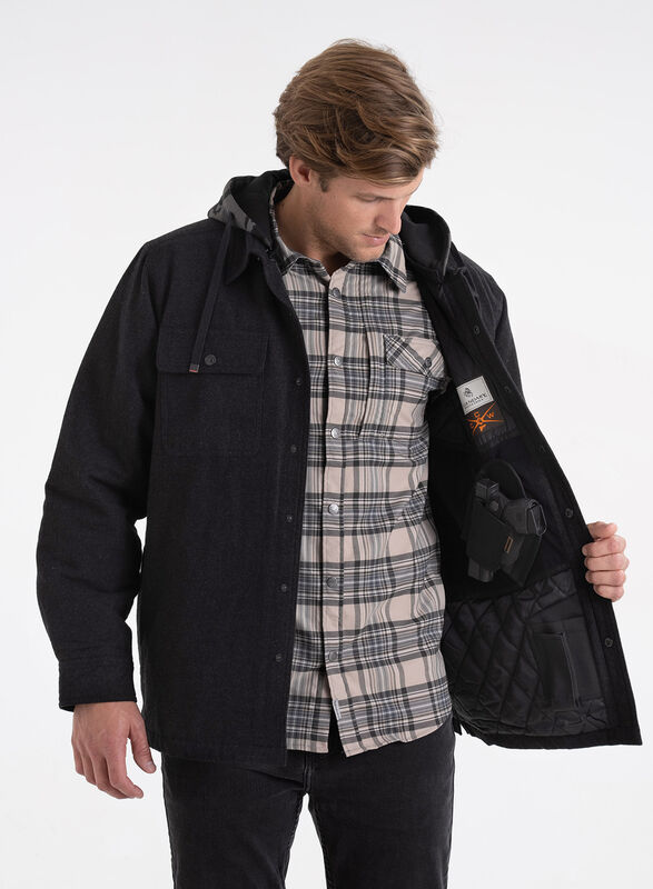 Men's Concealed Carry Maplewood Hooded Shirt Jacket image number 4