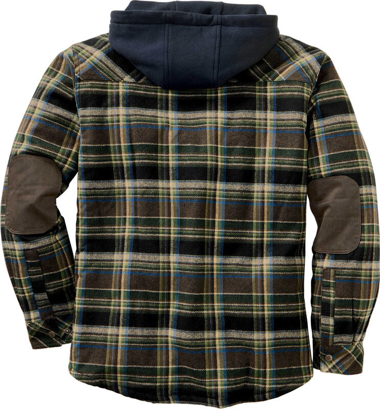 Men's Camp Night Berber Lined Hooded Flannel Shirt Jacket image number 1