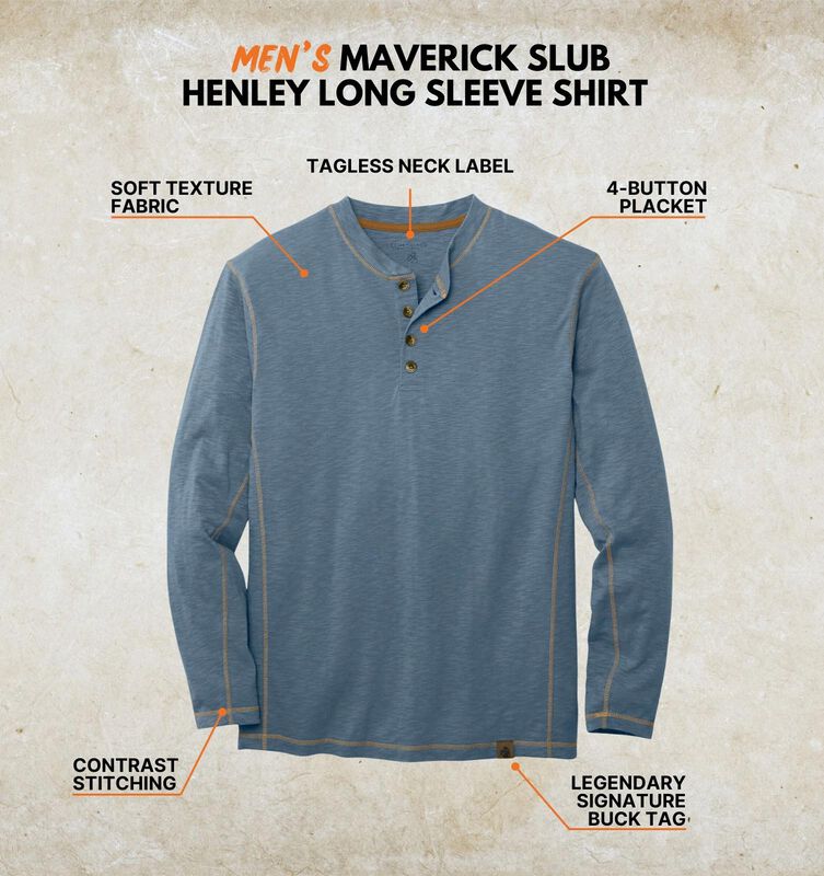 Men's Maverick Slub Henley Long Sleeve Shirt image number 2