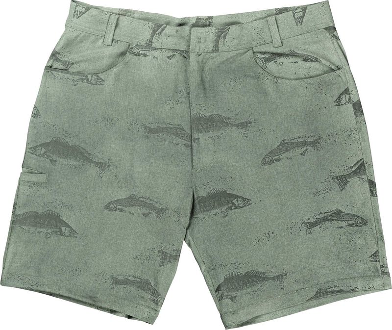 Men's Water Activated Fish Print 9 Inch Inseam Boardshort image number 1
